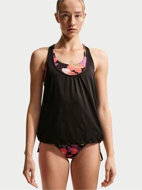 NWT Nike Floral Layered Swim Tankini Top